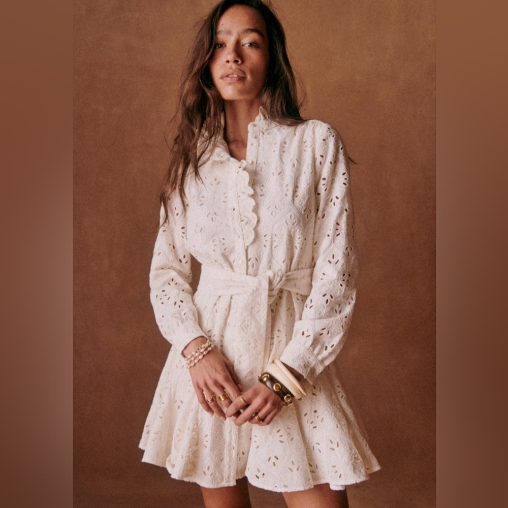 Sezane Marly Short Dress Écru. - Size 34